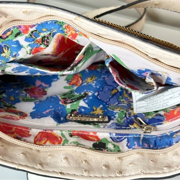 Aldo Ostrich Straw Crossbody Ivory Tan - Picture 5 of 8